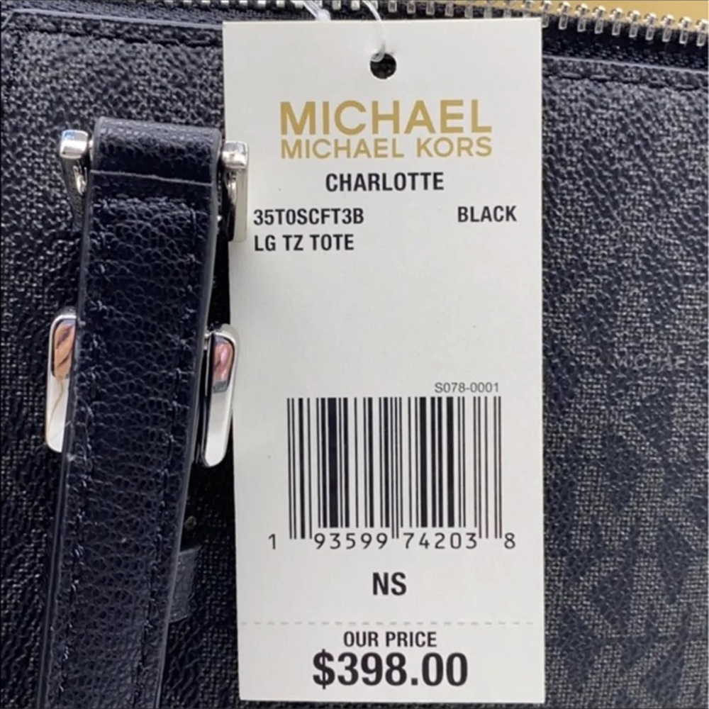 MICHAEL KORS CHARLOTTE LARGE TOP ZIP Tote bag - Picture 10 of 16